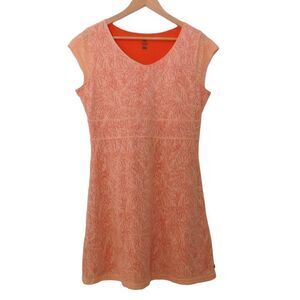 Merrell Selectwick Size Large Dress athleisure lined short sleeve Orange Burnout